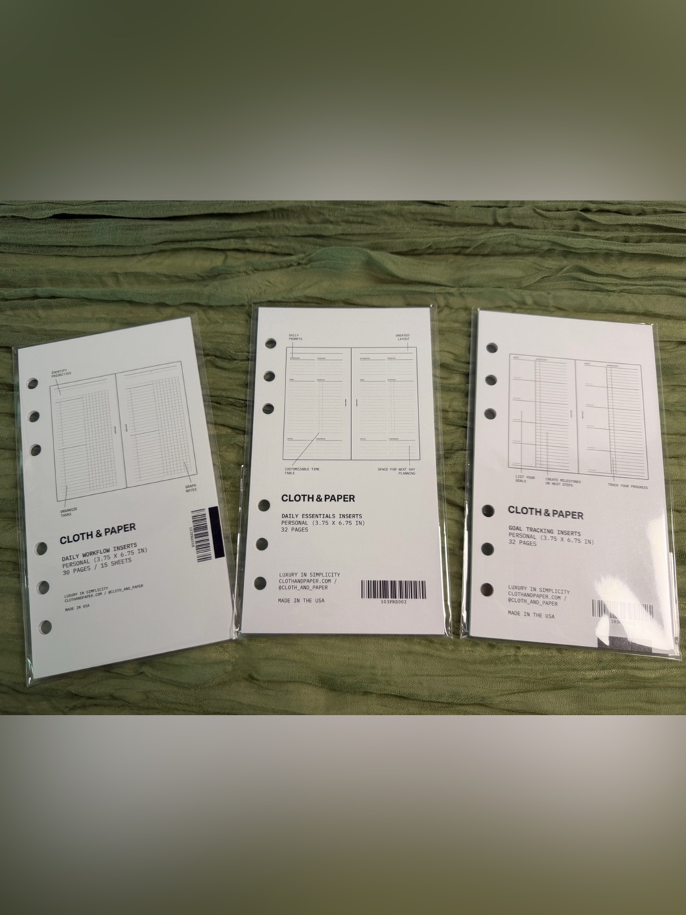 Cloth & Paper Personal Planner Insert Bundle